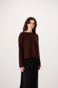 Knitwear Collection: Francie Doll's Reversible Cardigan - Chestnut