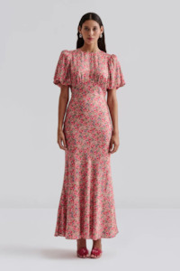 Maxi Dress: Malina Freja Maxi Dress - Pink Ditsy