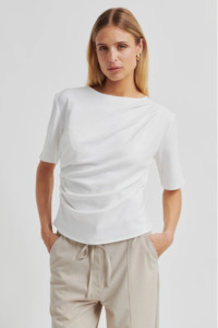Tees Singlets: Second Female Ulina Drape Tee - White