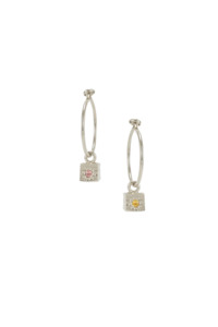 Alexandra Dodds Bedrock Charm Sleepers - Silver Pink Sapphire