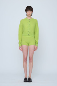 Wynn Hamlyn Fluffy Mohair Cardigan - Acid Green