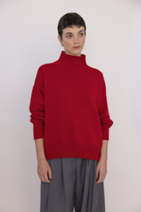 Knitwear Collection: Francie The Albers Turtle Neck - Cherry