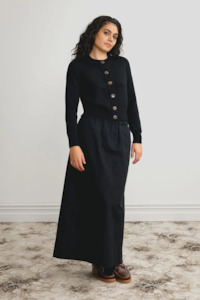 Standard Issue Clothing: Standard Issue Merino Crew Neck Cardigan - Black