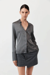 St.Agni Soft Silk Shirt - Pewter Grey