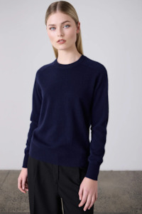 Nz Designer Laing: Laing Sam Cashmere Crew - Navy
