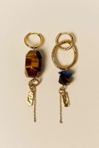 Sessun Toti Stone Earring - Tiger Blue