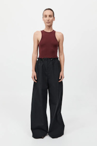St. Agni Petit Paperbag Waist Pants - Black