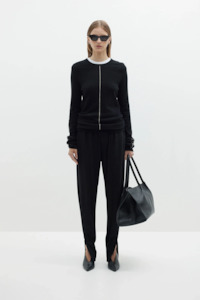 Bassike Zip Hem Pant - Black