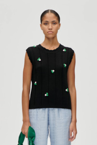 Knitwear Collection: Stine Goya Bubble Knit Vest - Black