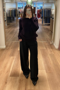 Standard Issue Merino Universal Slub Sweater - Navy/Fig