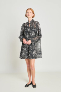 Twenty Seven Names: Twenty Seven Names Character Study Dress - Black Peony