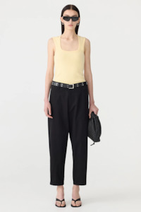 Bassike Low Scooped Rib Tank - Lemon Glaze