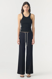 Bassike: Bassike Refined Pinstitch Pant - Black