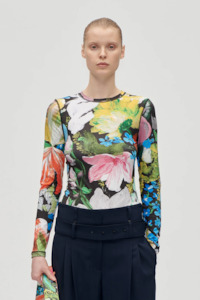 Stine Goya: Stine Goya Elastic Long Sleeve Top - Flowers Under The Sun