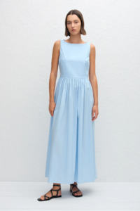 Designer Nz Matteau: Matteau Tie Back Midi Dress - Sky