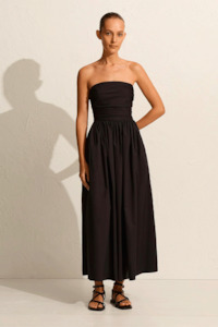 Matteau Strapless Lace Up Dress - Black