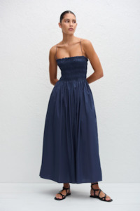 Matteau Shirred Bodice Dress - Dusk