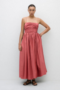 Matteau Gathered Bodice Dress - Rose
