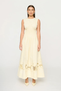 Clea Anika Embroidered Dress - Butter
