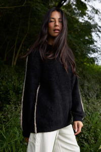 Nagnata Brushed Alpaca Sweater - Black