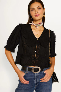 Designer Rixo: Rixo Ellery Blouse - Black
