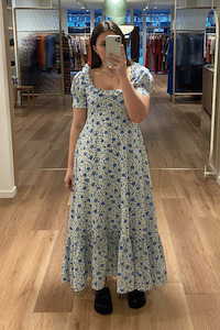 Rixo Sorana Dress - Eva Floral Blue