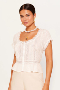 Rixo Sandi Top - Ivory