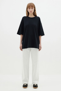 Bassike Slouch Heritage SS T.shirt - Black