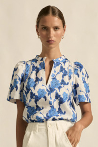 Zoe Kratzmann: Zoe Kratzmann Recollect Top - Azure Bouquet