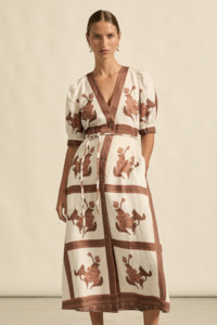Zoe Kratzmann: Zoe Kratzmann Portrait Dress - Coffee Collage