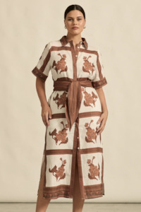 Zoe Kratzmann: Zoe Kratzmann Roam Dress - Coffee Collage