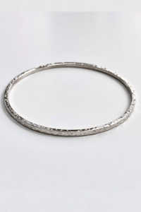 Jane Eppstein Jewellery: Jane Eppstein Hammered Bangle - Silver