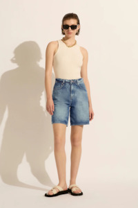 Designer Outland Denim: Outland Denim Harry High Relaxed Short - Aged Blue