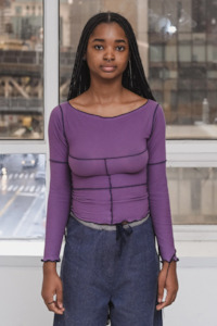 Baserange: Baserange Cinder Long Sleeve Tee - Venet Purple