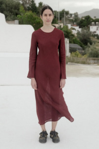Baserange: Baserange Dydine LS Dress - Stome Burgundy