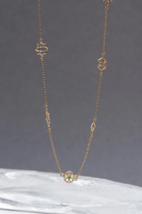 Zoe & Morgan Aura Necklace - 22k Gold Plate with Chrome Diopside