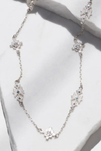 Necklace Collection: Zoe & Morgan Ayllu Necklace - 925 Sterling Silver with White Zircon