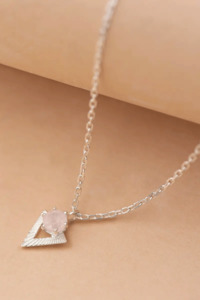 Necklace Collection: Zoe & Morgan Violet Necklace - Sterling Silver Rose Quartz