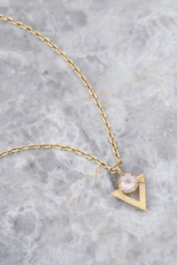 Zoe & Morgan Violet Necklace - Gold Plate Rose Quartz