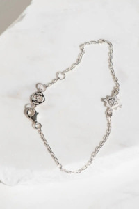 Zoe & Morgan Inka Bracelet - 925 Sterling Silver/White Zircon