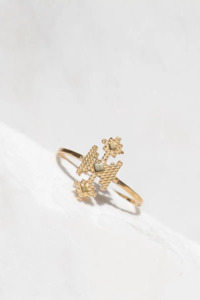 Zoe & Morgan Pisac Ring - 22k Gold Plate