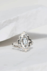 Zoe & Morgan Munay Ring - 925 Sterling Silver with Aquamarine
