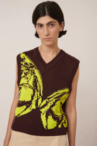 Designer Jumpers: Kowtow Wingspan Vest - Mahogany