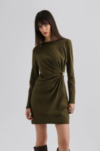 Mini Dress: Malina Mailey Mini Dress - Olive
