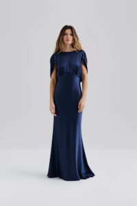 Maxi Dress: Malina Louise Maxi Dress - Dark Blue