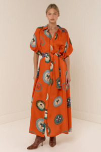Palm Noosa: Palm Noosa Carla Dress - Orange Plates