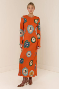 Palm Noosa: Palm Noosa Roma Dress - Orange Plates