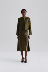 Malina Ruthie Cropped Long Sleeve Blouse - Olive