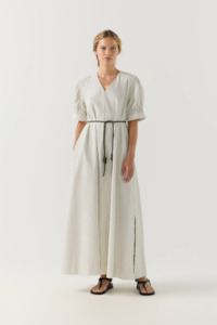 Foemina Scottie Dress - Basil Stripe Seersucker