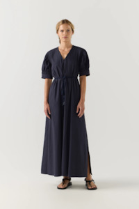 Foemina Scottie Dress - Navy Seersucker